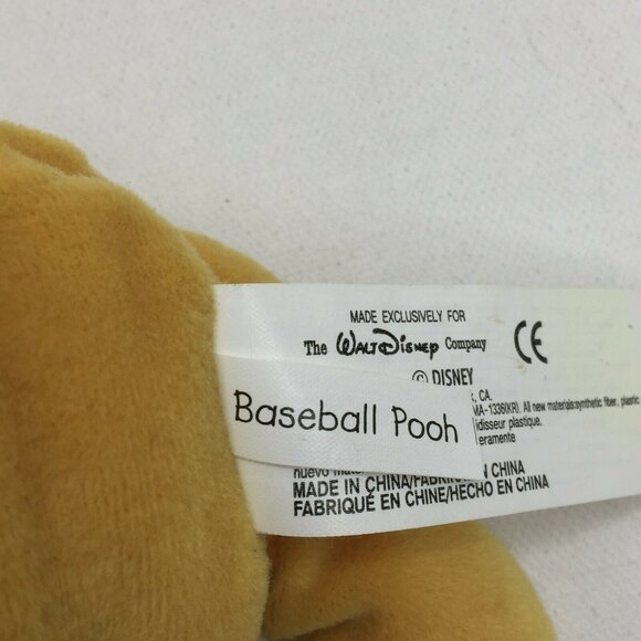 Disney Baseball Winnie Pooh 9" Bean Bag Plush Toy Jersey Hat - Picture 5 of 9